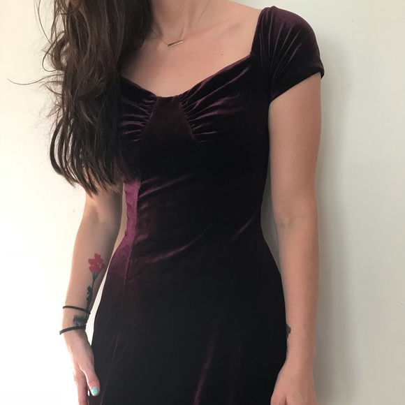 Purple Velvet Dress - Picture 1 of 4